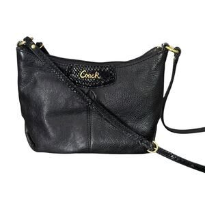 Coach Ashley Black Leather Crossbody Bag Classic Designer